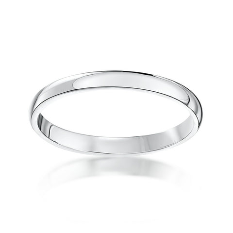 Platinum Heavy D-Shape Wedding Ring (Available In Various Widths) * Minimal Variants